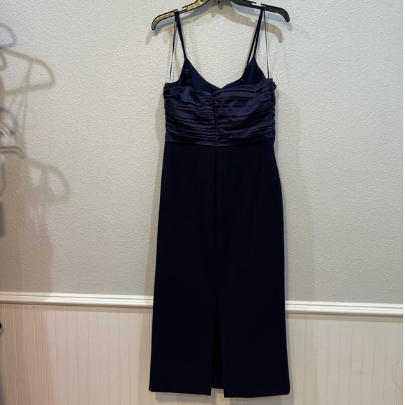 34. LIKELY NWOT $298 Navy Cocktail Dress Front Knot Bodice - Picture 3 of 6